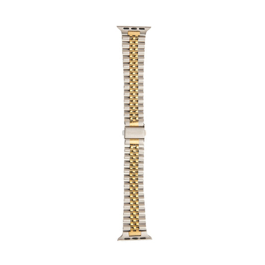 Stainless Steel Link Bracelet Band - The Perth in Silver and Gold Large - Compatible with Apple Watch Size 42mm to 45mm-1